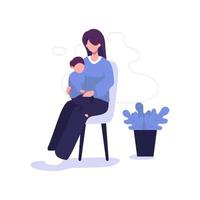 Parent-child relationship flat style illustration vector design