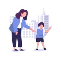 Parent-child relationship flat style illustration vector design