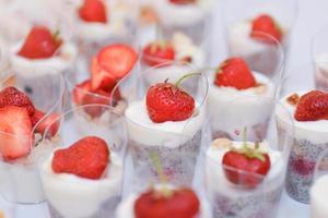 tasty vegan sweets arranged on the table for wedding reception photo
