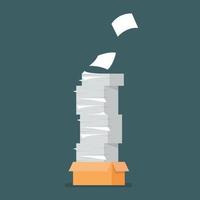 Pile of document papers vector