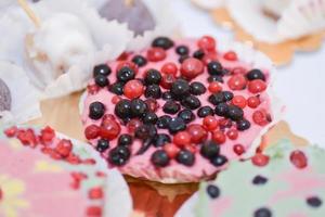 tasty vegan sweets arranged on the table for wedding reception photo