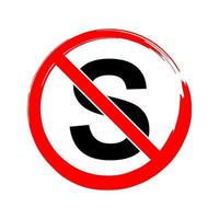 No stop sign icon symbol vector illustration