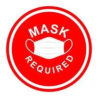 Mask icon sign symbol, masks required red design vector illustration