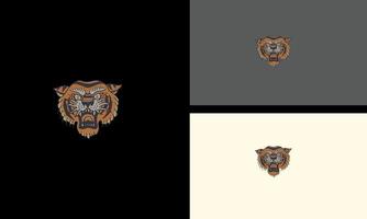 cabeza tigre enojado vector ilustración mascota diseño
