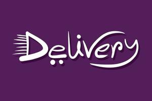 Delivery logo lettering style for business sale service, shipping, parcel. Flat Vector hand written Logo Design.