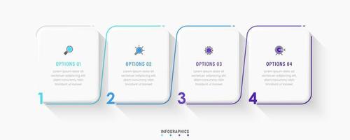 Vector Infographic label design template with icons and 4 options or steps. Can be used for process diagram, presentations, workflow layout, banner, flow chart, info graph.