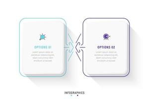 Vector Infographic label design template with icons and 2  options or steps. Can be used for process diagram, presentations, workflow layout, banner, flow chart, info graph.