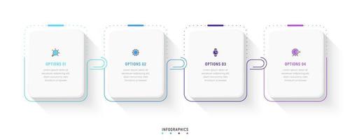 Vector Infographic label design template with icons and 4 options or steps. Can be used for process diagram, presentations, workflow layout, banner, flow chart, info graph.