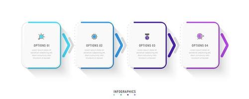 Vector Infographic label design template with icons and 4 options or steps. Can be used for process diagram, presentations, workflow layout, banner, flow chart, info graph.