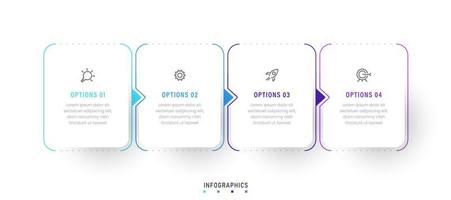 Vector Infographic label design template with icons and 4 options or steps. Can be used for process diagram, presentations, workflow layout, banner, flow chart, info graph.