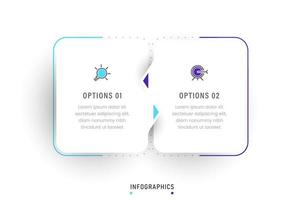 Vector Infographic label design template with icons and 2 options or steps. Can be used for process diagram, presentations, workflow layout, banner, flow chart, info graph.