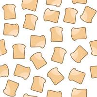 Seamless pattern with toast bread on a white background vector art illustration