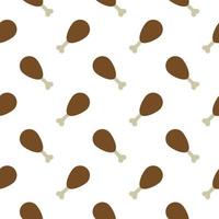 Seamless pattern with chicken wing on a white background vector art illustration.