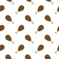 Seamless pattern with chicken wing on a white background vector art illustration.