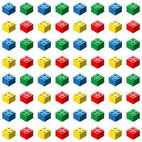 Seamless pattern of toy blocks on a white background vector
