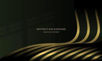 Abstract background Geometric liquid gradient of gold color and dark green gradient with golden light on the back, for posters, banners, etc., EPS 10 vector design copy space area