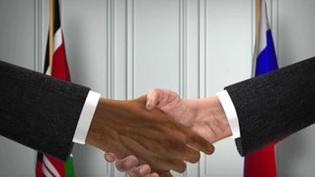 Kenya and USA Partnership Business Deal. National Government Flags. Official Diplomacy Handshake Illustration Animation. Agreement Businessman Shake Hands video