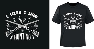 plantilla de diseño de camiseta de tipografía de caza de ilustración vectorial vector
