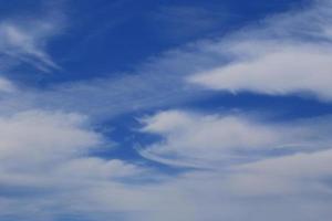 Clear blue sky and white clouds photo