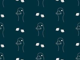 Duck cartoon character seamless pattern on blue background vector
