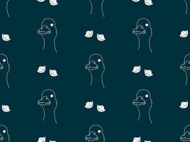 Duck cartoon character seamless pattern on blue background vector