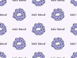 Hair band cartoon character seamless pattern on purple background