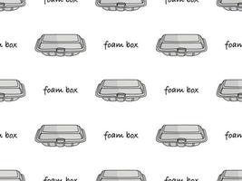 caja de espuma personaje de dibujos animados de patrones sin fisuras sobre fondo blanco vector