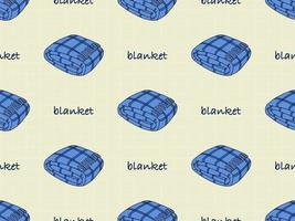 Blanket cartoon character seamless pattern on yellow background vector