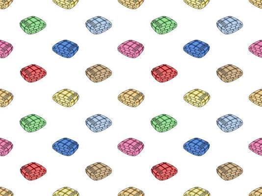 Towel cartoon character seamless pattern on white background