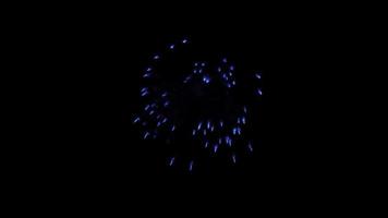 Blue fireworks animation in transparent background video