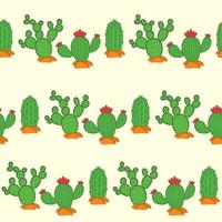 Seamless wallpaper with cacti. vector