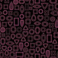 Pattern with different types of cut gemstones. vector