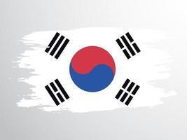 vector, bandera, de, corea del sur, dibujado, con, un, cepillo vector