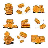Money icon collection vector, investment, gold, money bag, isolated background