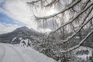 Winter landscape in Austrian Alps photo