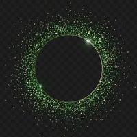 Green confetti round glittering border vector