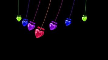 Beautiful hearts animation with transparent background for Valentine's day and wedding video