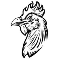 chicken bird animal head hen seen from the side vector