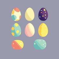 colección de huevos de pascua coloridos con temas de comida vector