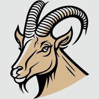 animal head domestic goat vector