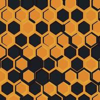 patrón hexagonal amarillo basado en panal vector