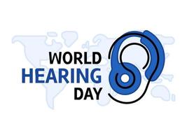 World Hearing Day Concept Design. Ear Global Awareness, prevent deafness and hear loss care vector