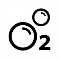 diseño de oxígeno, símbolo simple de o2 vector