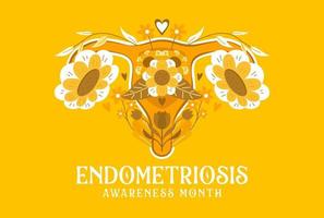 diseño de concepto de símbolo de mes de marzo de conciencia de endometriosis vector