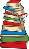 Big Stack of Books Color. Vector Illustration