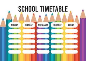 Ready to print lesson schedule or school timetable template vector