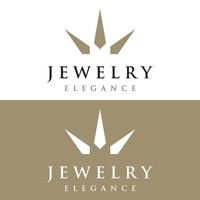 diseño de plantilla de logotipo abstracto de anillo de joyería con diamantes o gemas de lujo.aislado en fondo blanco y negro.el logotipo puede ser para marcas y signos de joyería. vector