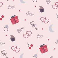 romantic seamless pattern vector