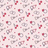 romantic seamless pattern vector