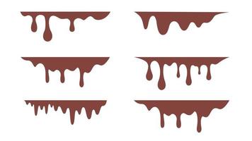 set of flowing drops vector